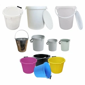 Cubo de limpieza 5L/10L/14L/25L con asa de transporte almacenamiento de alimentación de agua jardín hogar - Imagen 1 de 75