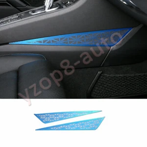 Fit For Porsche 718 2016-2021 Blue Steel Gear Shift Both Side Strip Trim 2PCS - Picture 1 of 7