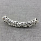 Sterling Silver Swirl Curve Tube Bead Large Hole 6mm for Bracelet
