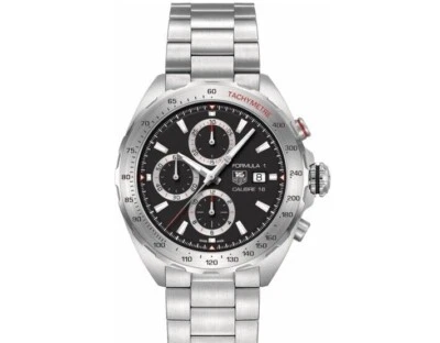 TAG HEUER МУЖСКИЕ $3650 ФОРМУЛА 1 ГОНКИ ХРОНОГРАФ СЕРЕБРО/ЧЕРНЫЙ ЧАСЫ CAZ2010.BA0876 - Изображение 1 из 4