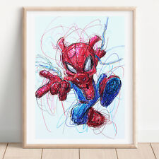 Spider-Ham Ballpoint Pen Print, Super Hero Art Poster
