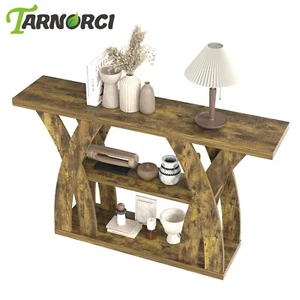 Console Table, 54.33" Industrial Entryway Table with Shelf, Narrow Sofa Table - Picture 1 of 15