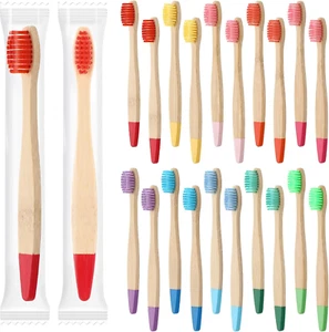 20 Pieces Kids Bamboo Soft Bristles Toothbrushes Toddler Toothbrush Manual - Picture 1 of 12