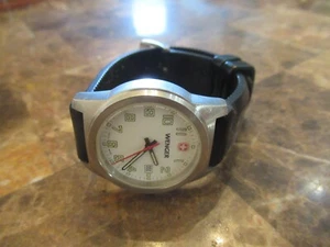 Wenger 0411.00 Stainless Steel White Dial Black Rubber Strap Date Women's Watch - Picture 1 of 5
