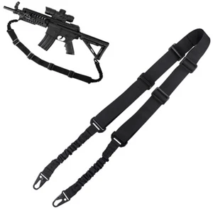 Tactical 2 Points Rifle Sling Adjustable Gun Shoulder Strap Bungee Gun Sling - Picture 1 of 14