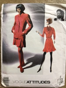 Vogue Attitudes Pattern 2566 -1990s Gordon Henderson Jacket, Skirt, Top 8-12 - Picture 1 of 2