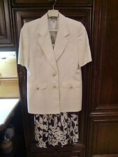 Mansfield lady's three piece suit Size 10/12 Ivory/navy