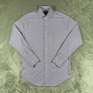 Peter Millar Crown Crafted Shirt Men Small Gingham Check Performance Sport Nylon - Picture 1 of 11
