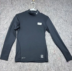 Nike Pro Combat Shirt Young Dri Fit Compression Fitted Gym Training Black Small - Picture 1 of 9