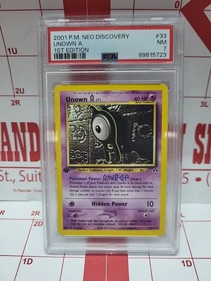 2001 Pokemon Neo Discovery Unown A 1st Edition PSA -NM-7  33/75 - Image 1 of 2