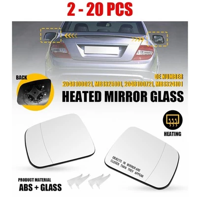 Fit Mercedes Benz C250 C230 RH+LH Door Mirror Glass Clear Power Heated 2-20PCS - Imagem 1 de 4
