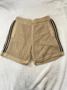 Adidas CLOT Edison Chen Unisex Size Large Brown Crochet Shorts NWT - Picture 1 of 4