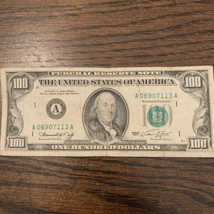 1974 Series 100 Dollar Bill Federal Reserve Serial Number A06907113A - Picture 1 of 9