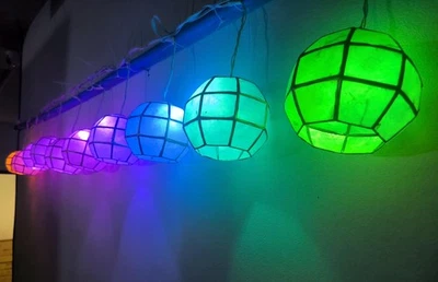Gift ko Smart Capiz Balls: 10 Pc Set RGB Filipino Mini Globe Parol Lanterns - Image 1 of 4