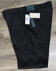 PERRY ELLIS Slim Fit Wrinkle Free Flat Front Black Dress Pants NWT 38x32 $80 - Picture 1 of 4