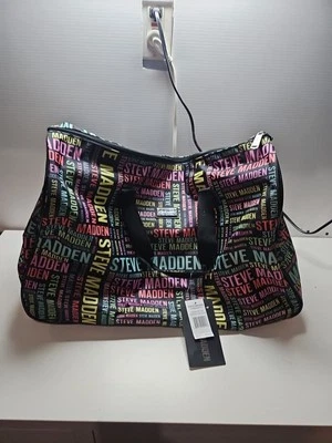 Steve Madden Rueda Lona Arco Iris Logo Negro - Totalmente Nuevo con Etiquetas Foto 1 de 4
