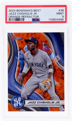 2024 Bowman's Best Jazz Chisholm Jr. Orange Refractor #36 /25 PSA 9 - Image 1 of 2