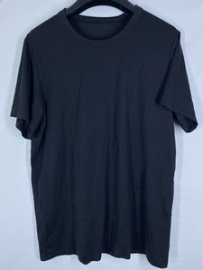 Lululemon Fundamental Tee Shirt Mens Medium Black Stretch Soft Crew Short Sleeve - Picture 1 of 9