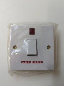 VOLEX ACCESSORIES - 20 Amp DP Engraved Square Edge Water Heater Switch with Neon - Picture 1 of 5
