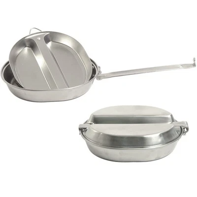 US Army Kochgeschirr Edelstahl Feldgeschirr Essgeschirr Campinggeschirr 2-teilig - Bild 1 von 4