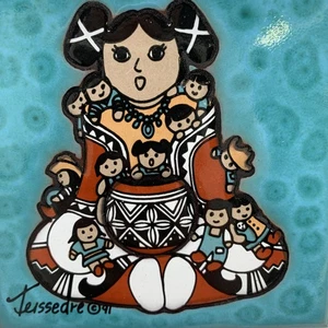 Teissedre Piastrella Ceramica Artigianale Narratore Arte Decorazione Parete Santa Fe USA 4x4 - Foto 1 di 10