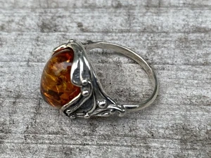 Baltic Amber Sterling Silver Ring - Picture 1 of 5