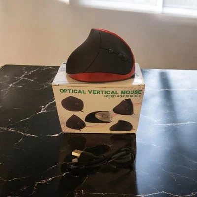 Rechargable Red Ergonomic Wireless Optical Vertical Mouse 6 Keys USB - Image 1 of 4