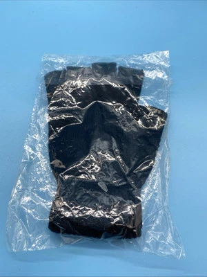 Women's - Men's Fingerless Gloves Soft Poly Made in USA Black 1 Pair NEW - Image 1 of 4