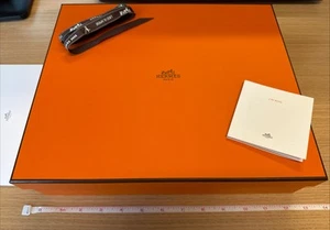 🚀 HERMES 12.5" x 10.5" x 3" EMPTY Gift & Storage Box w/ RIBBON + TISSUE  + More - Picture 1 of 9