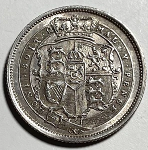 1819 Großbritannien One Shilling George III AU Details Weltmünze Silber .925 - Bild 1 von 14