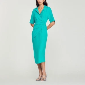 Sandro Paris Women's Dress Size 34 FR / XS Linen Blend SFPRO01387 - Picture 1 of 10