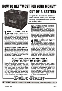 VINTAGE 1940 DELCO REMY AKKU ELEKTRISCHE GERÄTE DRUCK AD - Bild 1 von 1