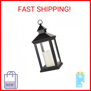 Bright Zeal 14" Tall Vintage Decorative LED Lantern With Pillar Candle - Waterpr - Picture 1 of 2