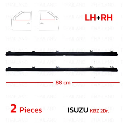 Fits Isuzu KBZ KB LUV 1980 - 88 Pair Outer Front Door Weatherstrip Window Belt - Image 1 of 4