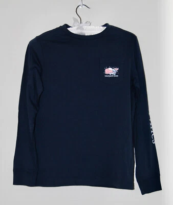 NWOT Vineyard Vines Boy's Children's LS Happy Hanukkah Pocket T-Shirt sz S  8-10 - Image 1 of 4