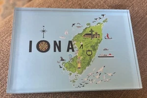 FRIDGE MAGNET - Vintage Scotland - The Scottish Islands. Iona Map - Picture 1 of 2