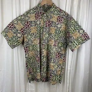 Tori Richard Aztec Geometric Camp Shirt 100% Cotton Lawn Size L - Picture 1 of 8