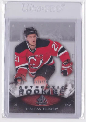 2010-11 UD SP GAME-USED AUTHENTIC ROOKIES /699 MATTIAS TEDENBY #101 N.J. DEVILS - Image 1 of 2