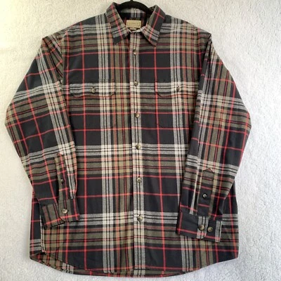 Schmidt Workwear Flannel Shirt Size L Big Color Black Gray Olive Outdoor Winter - Image 1 of 4