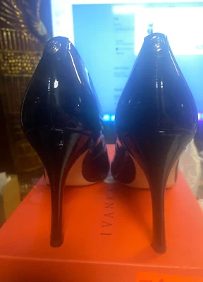 NIB Ivanka Trump Janie Pump black patent leather IT JANIE 10M - Image 1 of 4