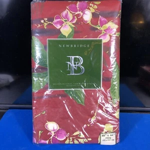 Floral NEWBRIDGE DESIGNER Vinyl Tabletop Flannel Back Table Cloth Oblong 60”x84” - Picture 1 of 6