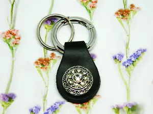 Clear Rhinestone 12mm Mini Snap Button Keyring Key Ring Clasp Keychain - Picture 1 of 8