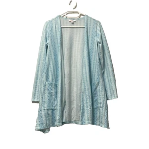Lularoe Caroline Cardigan Tattoo Blue Sz S Long Soft Flared Long Sleeve Aztec - Picture 1 of 12