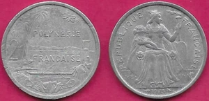 FRENCH POLYNESIA 2 FRANCS 1973 VF-XF MINTAGE 400,100,WITH I.E.O.M,LIBERTY SEATED - Picture 1 of 1