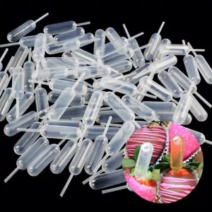 Pack of 100 Plastic Squeeze 4ml Transfer Pipettes Dropper For Cupcake Ice Cream - Picture 1 of 5