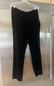 LAUREN RALPH LAUREN PANTS BLACK SOFT VELVET CLASSIC LEG SZ 10 -  WAIST FITS 30" - Picture 1 of 6