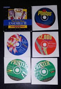 VTG 1997  Print Shop Ensemble III 3 PC CD ROM for Windows and other clip art