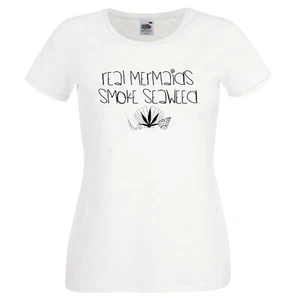 T-Shirt echte Meerjungfrauen Rauch Seetang Boho Festival Unkraut - Bild 1 von 7