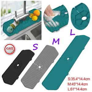 Kitchen Faucet Sink Splash Guard Silicone Faucet Water Catcher Drying Mat Pad - Picture 1 of 16