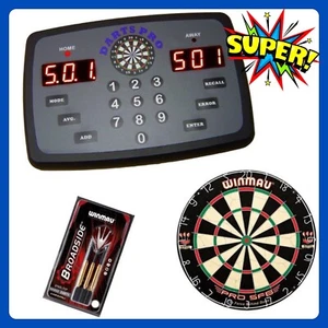 Dart Pro Scorer Darts Pro Electronic and Blade 6 Dartboard with Broadside Darts - Picture 1 of 11
